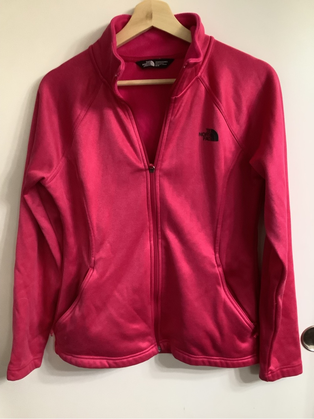 The North Face Pink Full Zip Fleece Jacket Smooth Face Track Top Women's Size M